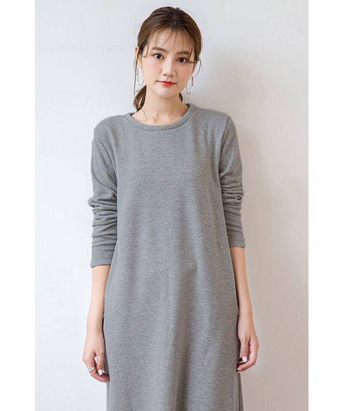 オンヨネ　裏起毛パッド付ワンピース　size S 裏起毛Vネックロングワンピース 通販【ニッセン】