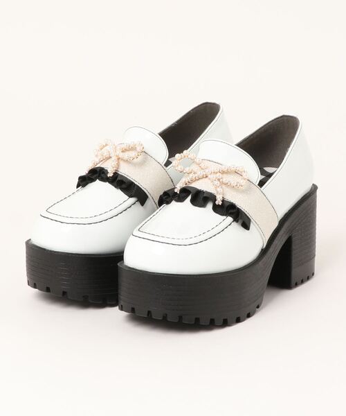 YOSUKE 黒 レザー リボン 厚底 ヒール ローファー 楽天市場】【Sサイズ限定】 ヨースケ YOSUKE 厚底 ヒール