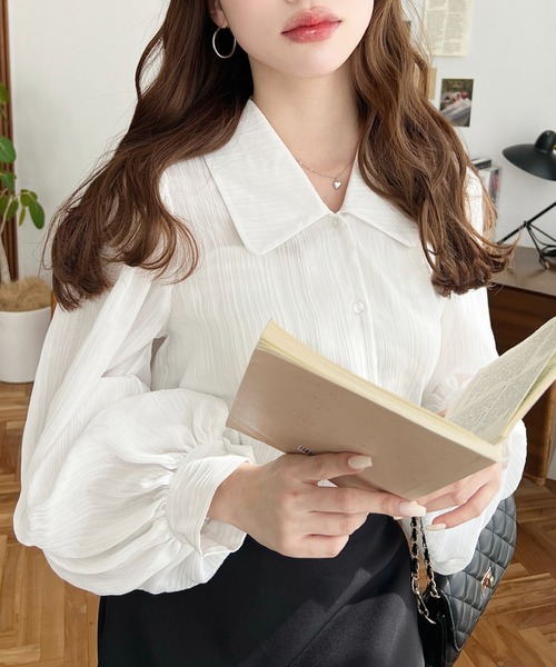 moment+ ブラウス シャツ 「累計販売枚数2万枚突破！」シアーランダム