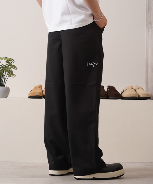 ヴィンテージ スラックス ワイドパンツ ブラック モード Laufer スラックス 「Laufer」 TR ワイド / Wide Slacks メンズ