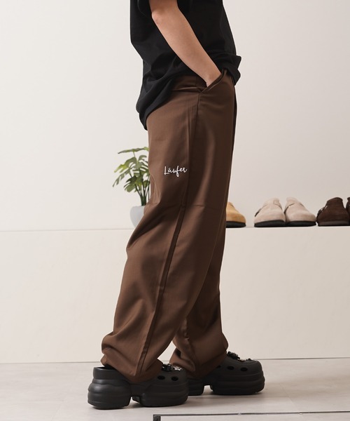 ラフシモンズ スラックス　春夏　ダークブラウン ブラウン 【EDWINコラボ】デニムライク ウールセットアップ パンツ