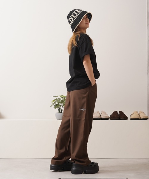【韓国LEVAR レバー】Double Layered Slacks LURAKU スラックス 「LURAKU」two tuck wide straight slacks