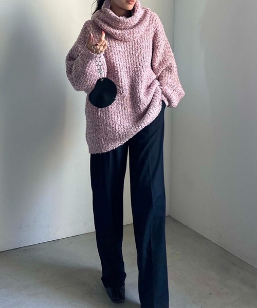 ニット セーター 2WAY BASIC KNIT TOP / 2WAYベーシックニットトップ レディース Ameri ニット セーター 2WAY TURTLE KNIT TOP レディース