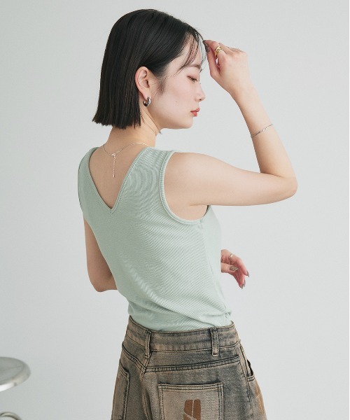 タンクトップ ノースリーブ 前後2WAYタンクトップ レディース | ad thie | 10