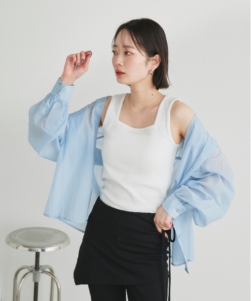 タンクトップ ノースリーブ 前後2WAYタンクトップ レディース | ad thie | 19