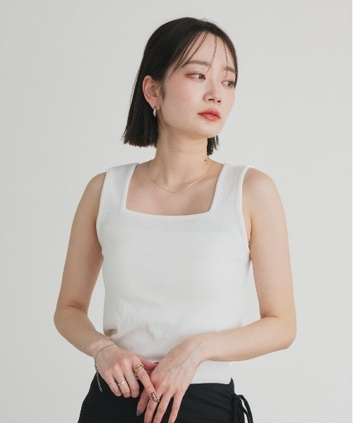 ad thie タンクトップ ノースリーブ 前後2WAYタンクトップ