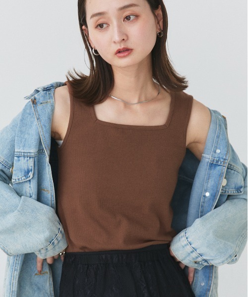タンクトップ ノースリーブ 前後2WAYタンクトップ レディース | ad thie | 31