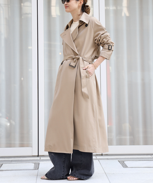 ドゥーズィエムクラス トレンチコート 美品　ベージュ 36 ベルト付き Deuxieme Classe コート トレンチコート レディース *GABARDINE