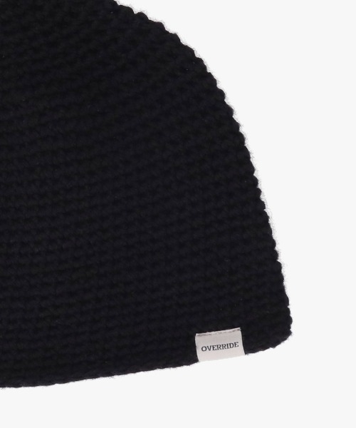 override ニット帽 ニットキャップ OVERRIDE CROCHET SHORT