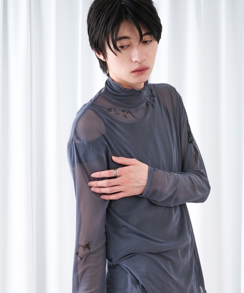 Ellno Loset（エルノロゼット） tシャツ タトゥープリントシアー