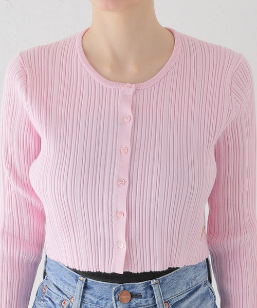 カーディガン 「venit」クルーネックショート丈カーディガン  