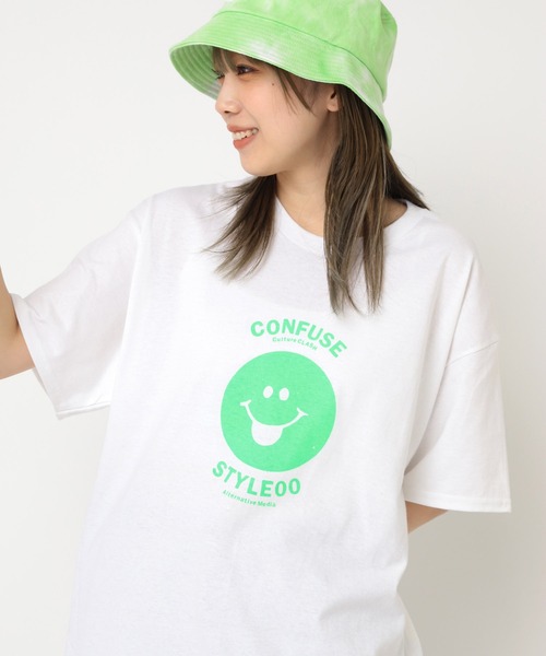 tシャツ M2261 フェイスプリントＴ レディース