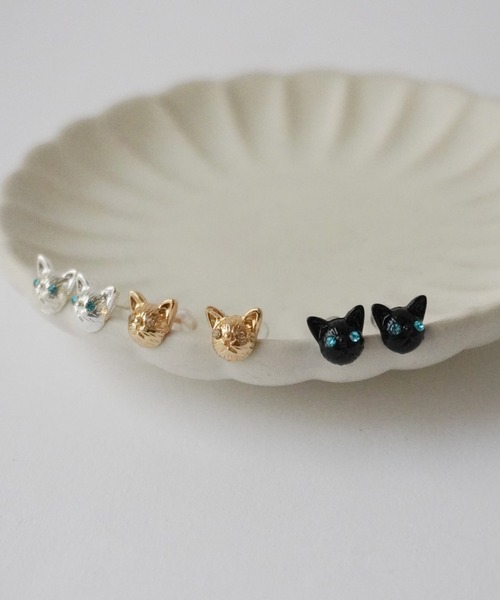 Port（ポート） ピアス アンティーク風 ビジューアイ キャット ピアス