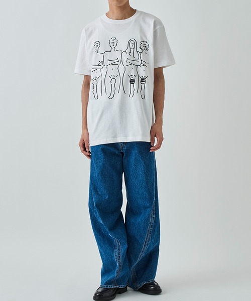FLAGSTUFF ネイビー XL Tシャツ 目のデザイン F-LAGSTUF-F tシャツ californication tee xYU NAGABA メンズ