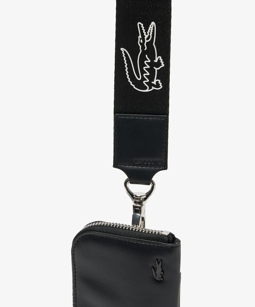 まさを LACOSTE ブラックレザーコインケース セール】 デイリークロコ Lファスナーコインケース （財布