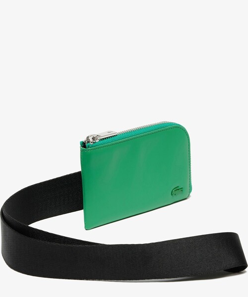 LACOSTE ダークグリーン コインケース　箱付き　新品未使用 LACOSTE コインケース レザーカードショルダーポーチ