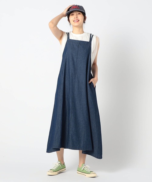 DIESEL｜レディース デニムワンピース ドレス ミディ丈