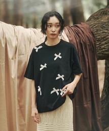 moi tytto tシャツ オーバーサイズリボンTシャツ レディース