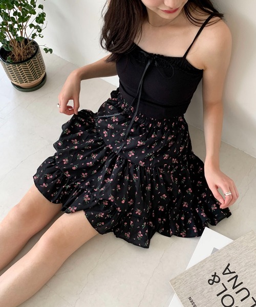 スカート フラワー 花柄ミニ ティアードスカート : ZOZOTOWN Yahoo!店