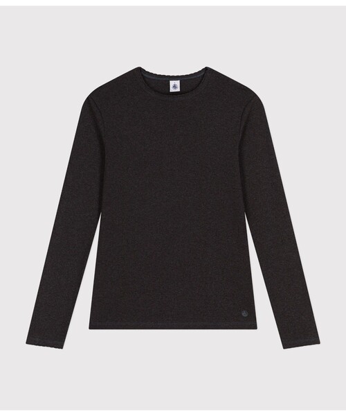 tシャツ ポワンココットクルーネック長袖Ｔシャツ レディース