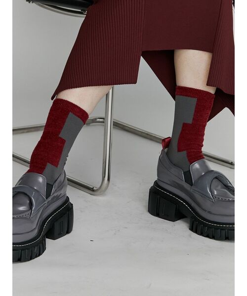 UN3D.（アンスリード） 靴下 BLOCK LINE SOCKS / ブロックライン