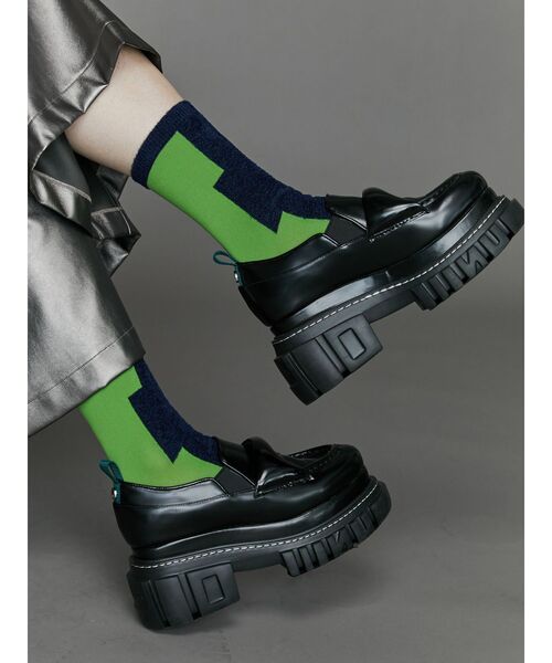 UN3D.（アンスリード） 靴下 BLOCK LINE SOCKS / ブロックライン
