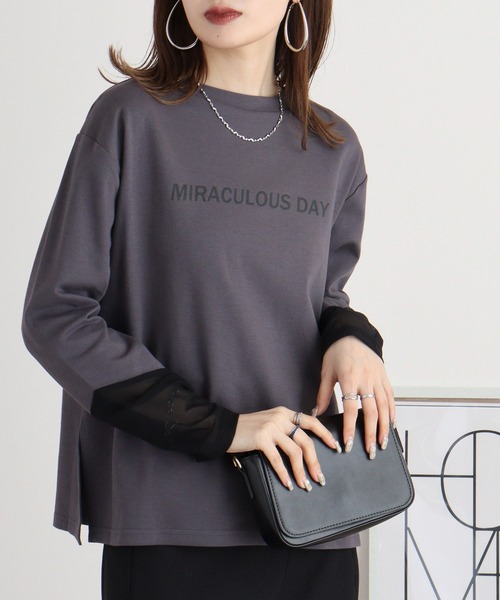 tシャツ A.N.L シアースリーブロゴトップス レディース : ZOZOTOWN