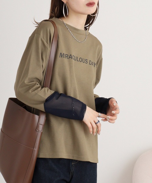 tシャツ A.N.L シアースリーブロゴトップス レディース efill tシャツ ドット シアー トップス レディース : ZOZOTOWN