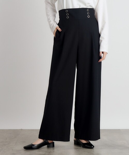 grove パンツ 2WAYショルダーストラップワイドパンツ レディース