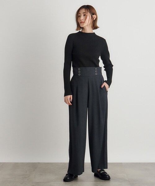 grove パンツ 2WAYショルダーストラップワイドパンツ レディース