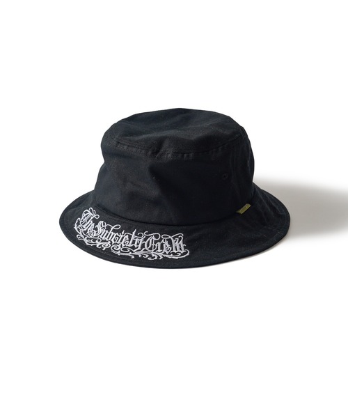 Subciety 刺繍入りバケットハット ブラック フリーサイズ Subciety 帽子 ハット Embroidery bucket hat メンズ レディース