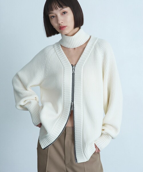 新品．未使用　OUTERSUNSETrib cardiganホワイト 新品．未使用 OUTERSUNSETrib cardiganホワイト