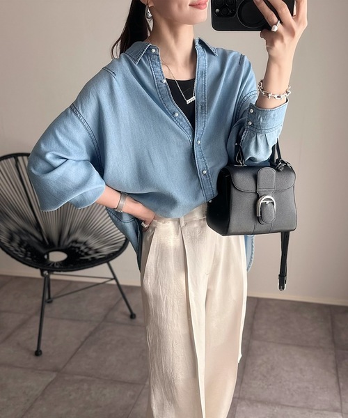 Emma Taylor（エマテイラー） ブラウス シャツ 「大人デニム」パール釦