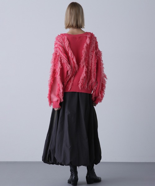 美品！スローブイエナ.ローズバッド.debydebo.ニット.フリンジ ROSE BUD（ローズバッド） ニット セーター バイカラーフリンジニット