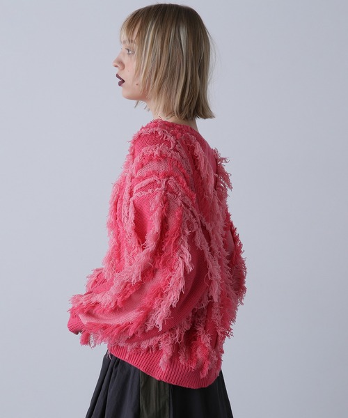 rose bud オーバーサイズニットワンピース マルチカラー ROSE BUD（ローズバッド）の「メッシュニットワンピース