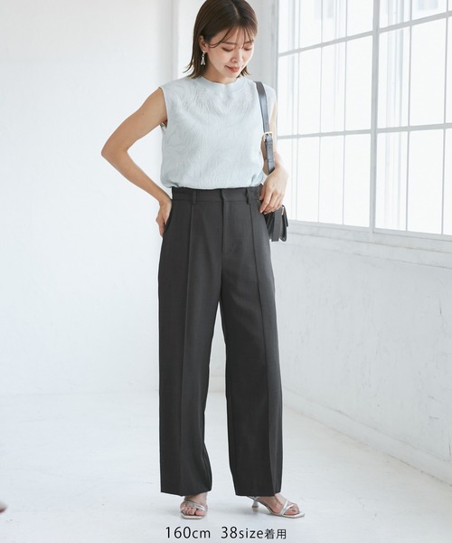 【美品】ROPE PICNICセットアップ ネイビー ワイドパンツ ストレッチS ROPÉ PICNIC(ロペピクニック) / 【360°ウルトラストレッチ