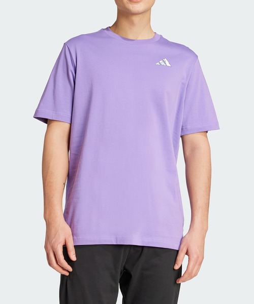 正品 adidas アディダス パープル グラフィック 半袖 Tシャツ adidas tシャツ Earth Day グラフィック 半袖Tシャツ