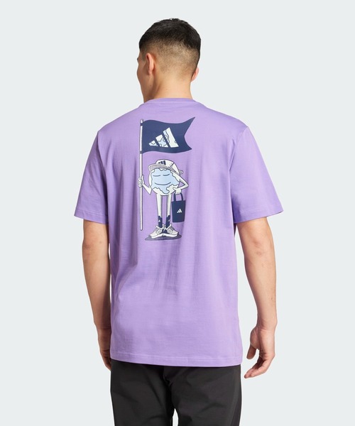 正品 adidas アディダス パープル グラフィック 半袖 Tシャツ adidas tシャツ Earth Day グラフィック 半袖Tシャツ