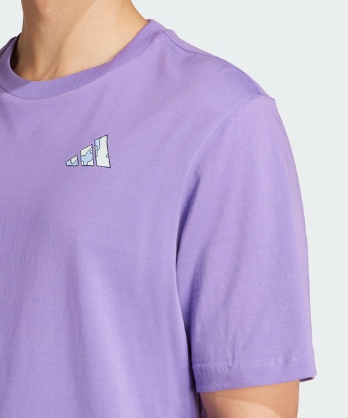 正品 adidas アディダス パープル グラフィック 半袖 Tシャツ adidas tシャツ Earth Day グラフィック 半袖Tシャツ