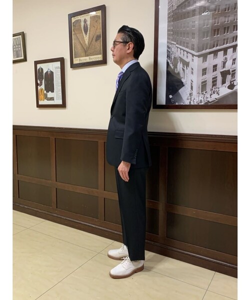 Brooks Brothers (F) 総柄 ストライプ スーツ メンズ ウールフランネル ストライプ 段返り3釦スーツ TOKYO model