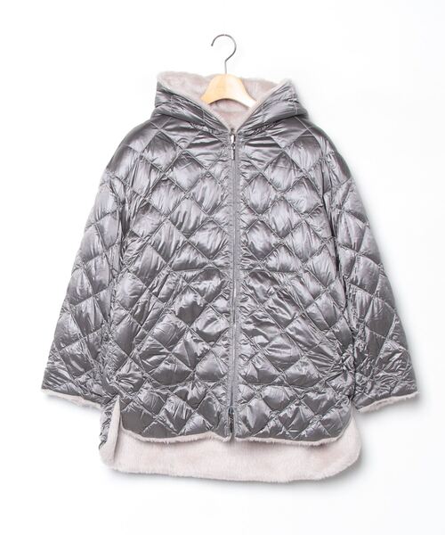 Max Mara　フーディ ダブルフェイス ✕ ダウンコート　メランジグレー Max Mara フーディ ダブルフェイス ✕ ダウンコート メランジグレー