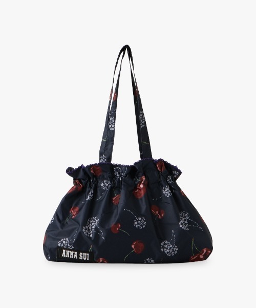 極美品タグ付き　ANNA SUI チェリー総柄遮光率99.9%晴雨兼用パラソル傘 ANNA SUI （アナスイ） 豪華レース風刺しゅう 晴雨兼用パラソル