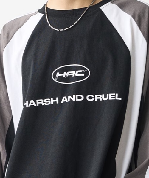 Harsh and Cruel トリートファッ ユニセックス 長袖Tシャツ HARSH AND CRUEL 「HARSH CRUEL」 長袖Tシャツ X-LARGE ホワイト