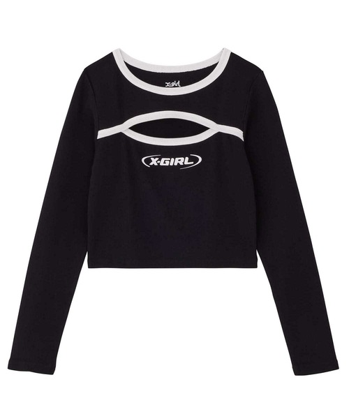 「X-girl」 長袖カットソー M ブラック レディース X-girl 「X-girl」 長袖カットソー M ブラック レディース