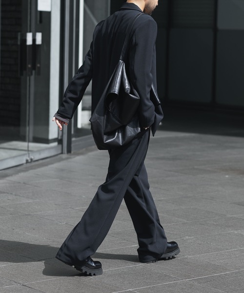 アタッチメント ストレッチ ダブルクロス ベルテッド パンツ ATTACHMENT（アタッチメント） スラックス PE ストレッチダブルクロス