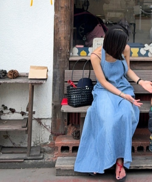 FREE STYLISTS ワンピース YUGA_YGMC Denim halter neck camisole