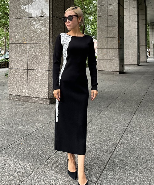 ジェンヌ ニットワンピース JENNE」 ニットワンピース SMALL ブラック レディース : ZOZOTOWN