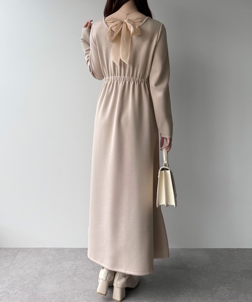 mipiarl ワンピース バックリボンフレアカットワンピース : ZOZOTOWN