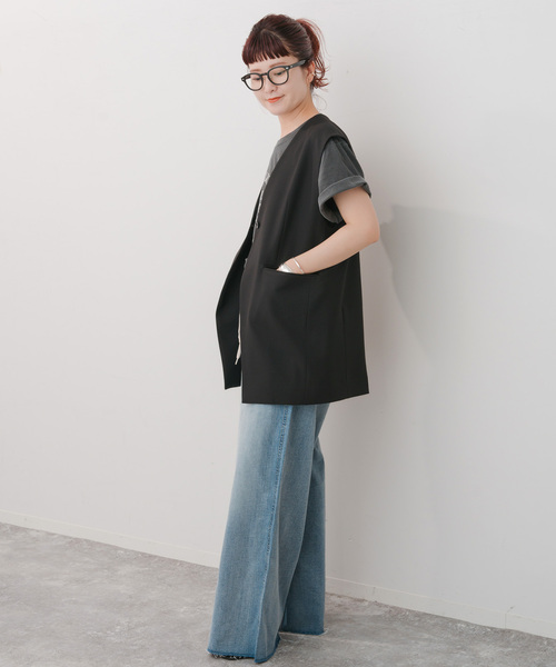 Spick＆Span ベスト ジレ Vカラーロングジレ レディース