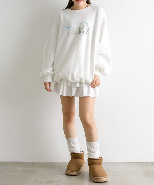 OLIVE des OLIVE（オリーブデオリーブ） スウェットカットソー FREE